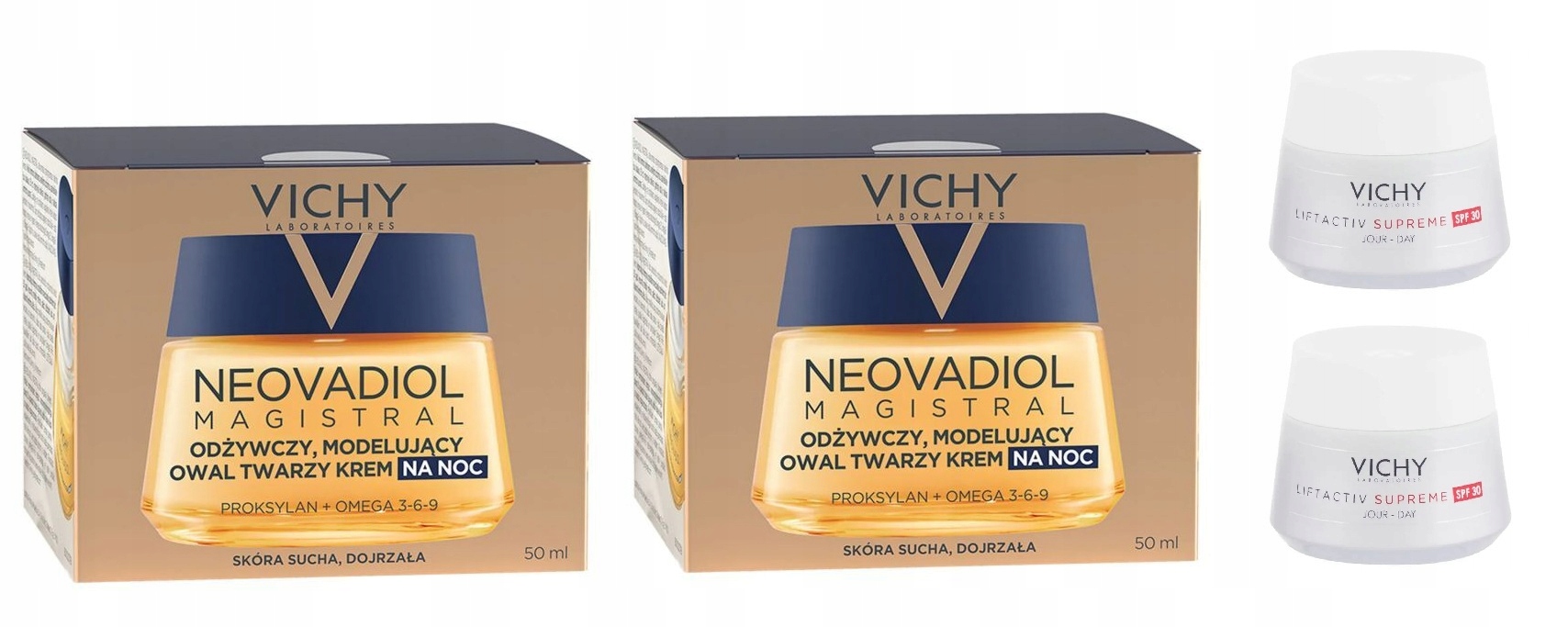 Vichy Neovadiol Magistral krem na noc 2x50ml Liftactiv krem 2x15ml