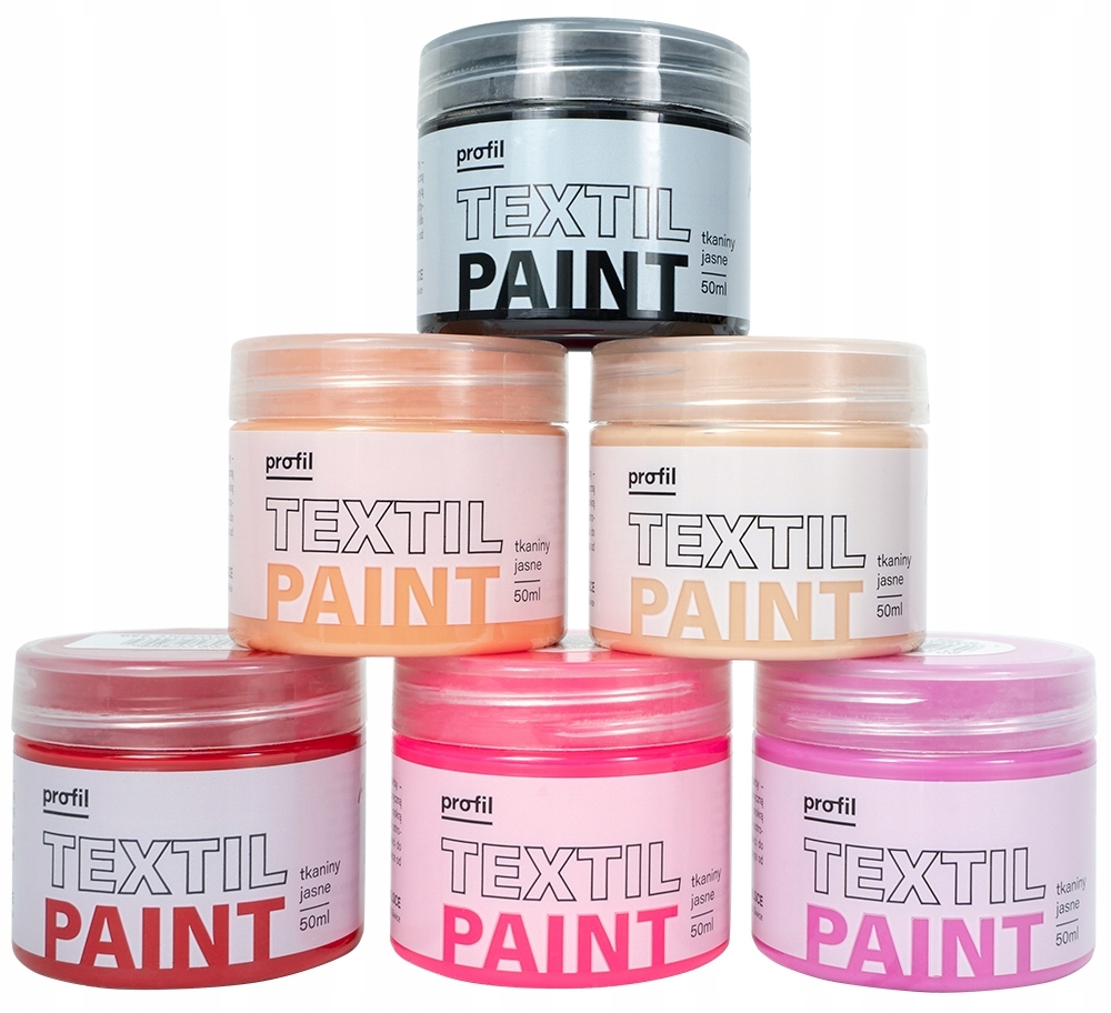 Farby do tkanin jasnych 6 sztuk Prezent Walentynki