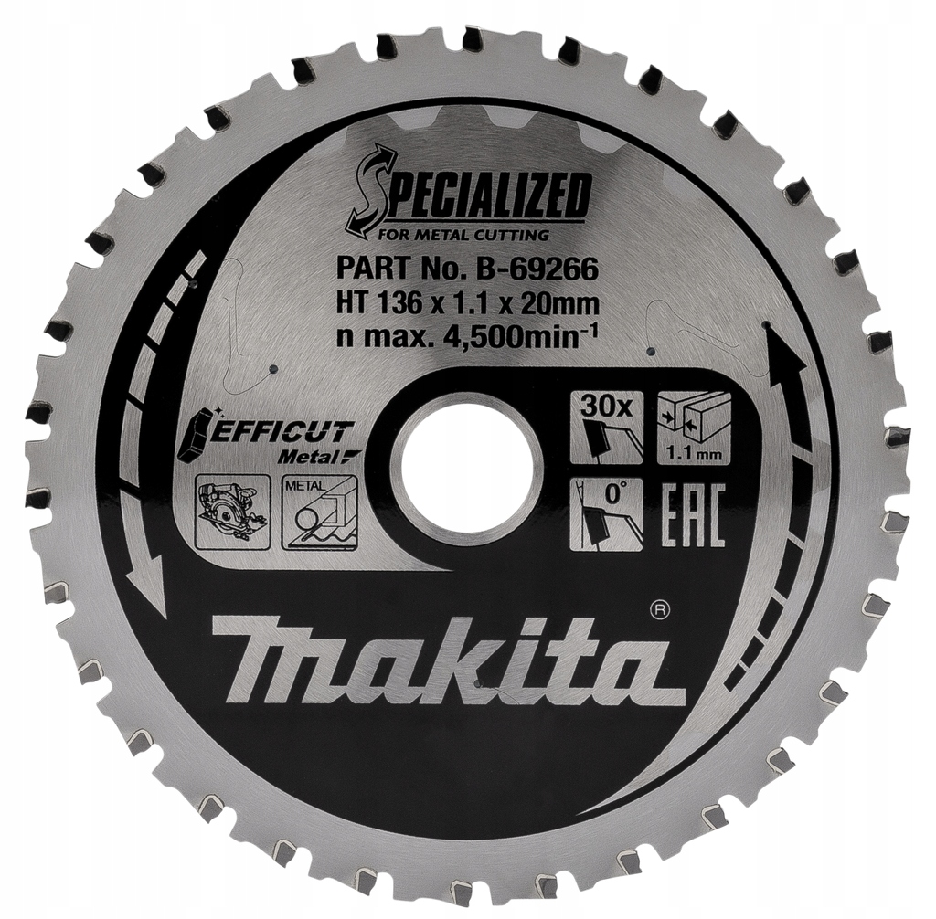 

Makita B-69266 Tarcza Tnąca Do Metalu 136X20 30Z