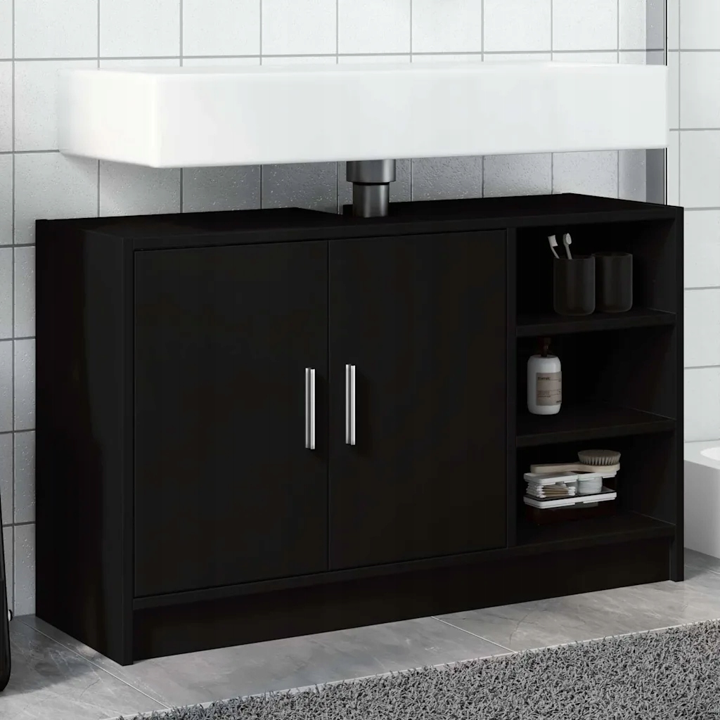 vidaXL Skříňka pod umyvadlo černá 63 x 39 x 55 cm kompozitní dřevo