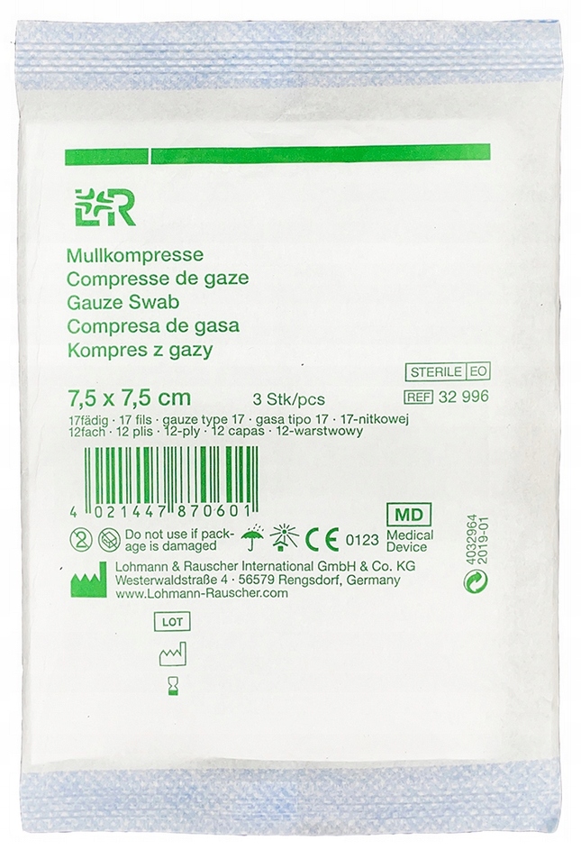 

Kompres Z Gazy L&r 7,5X7,5CM Opakowanie 3 Szt.