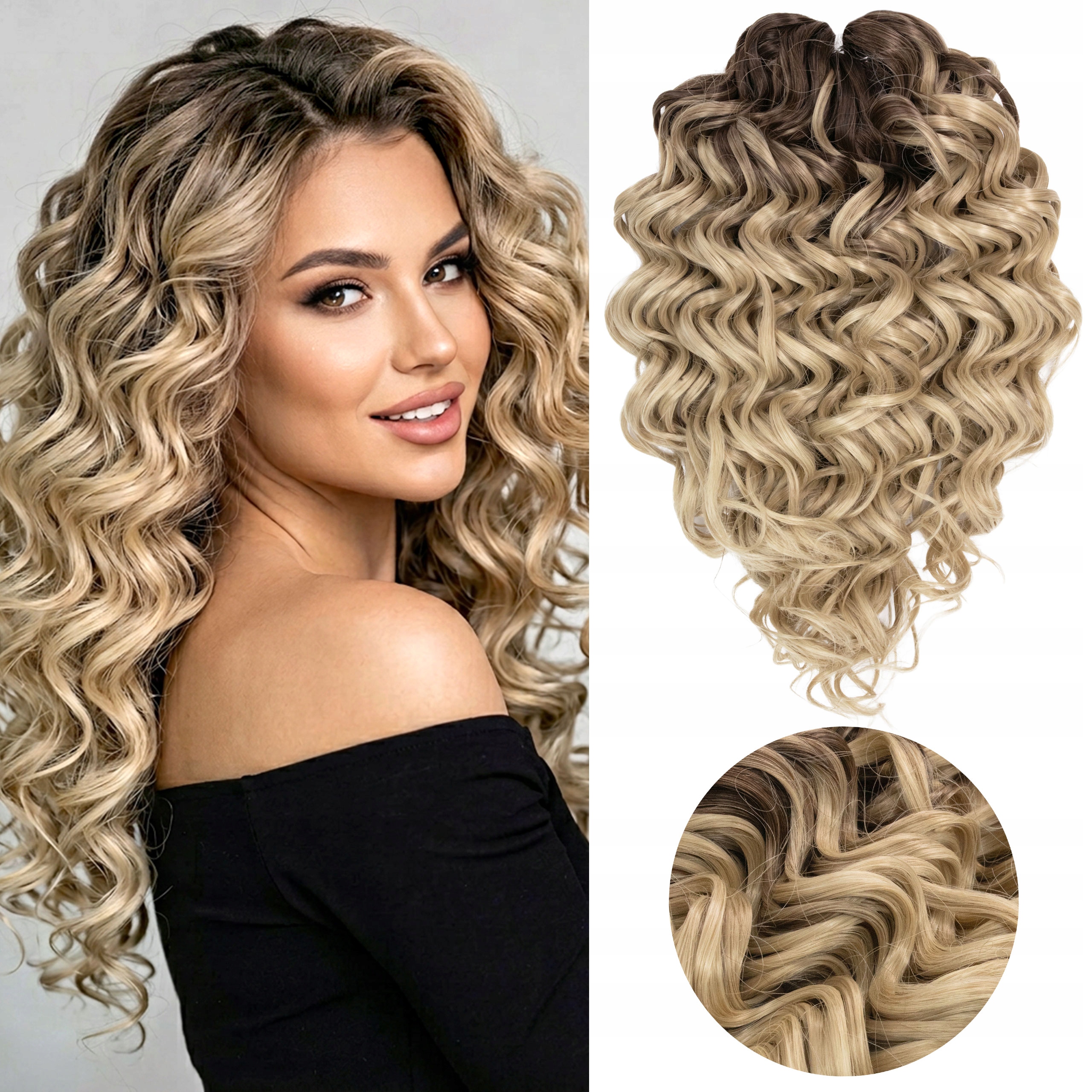Włosy syntetyczne Afroloki Do Czesania Bogna Pro blond ciemny odrost 30cm