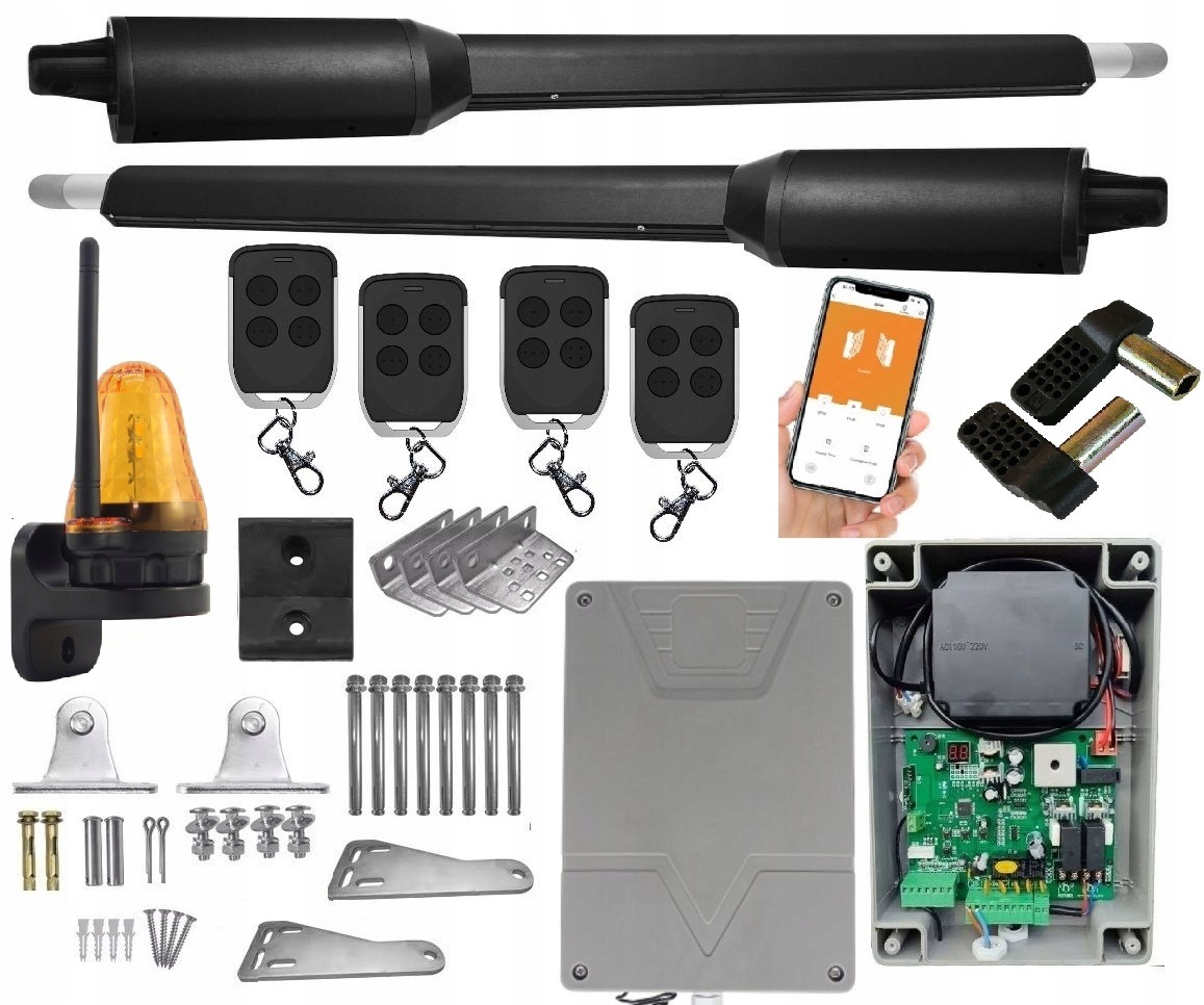 Automat Bramy Skrzydłowej Power Max SW300 NX300 Smart WiFi 4 Piloty Lampa