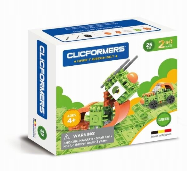 

Klocki konstrukcyjne Clic 2w1 25el. Craft zielone
