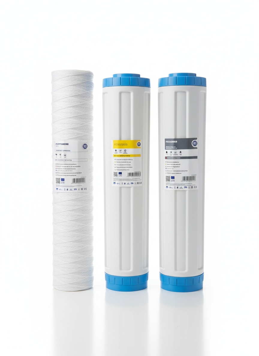 Wkłady filtry zmiękczające Big Blue Aquafilter 20 cali zestaw 3 sztuki