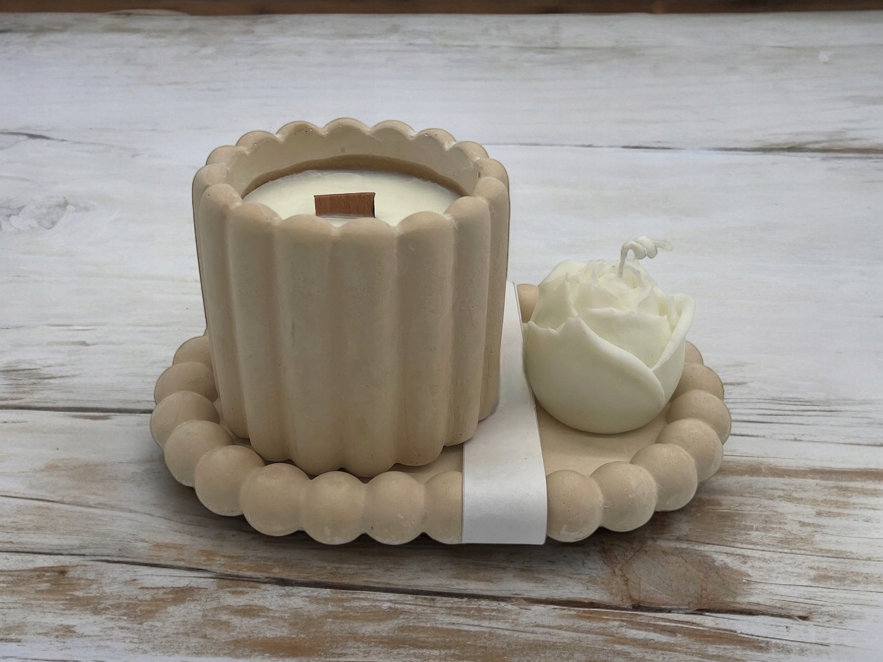 Sada svíček na podstavci Citron a bazalka