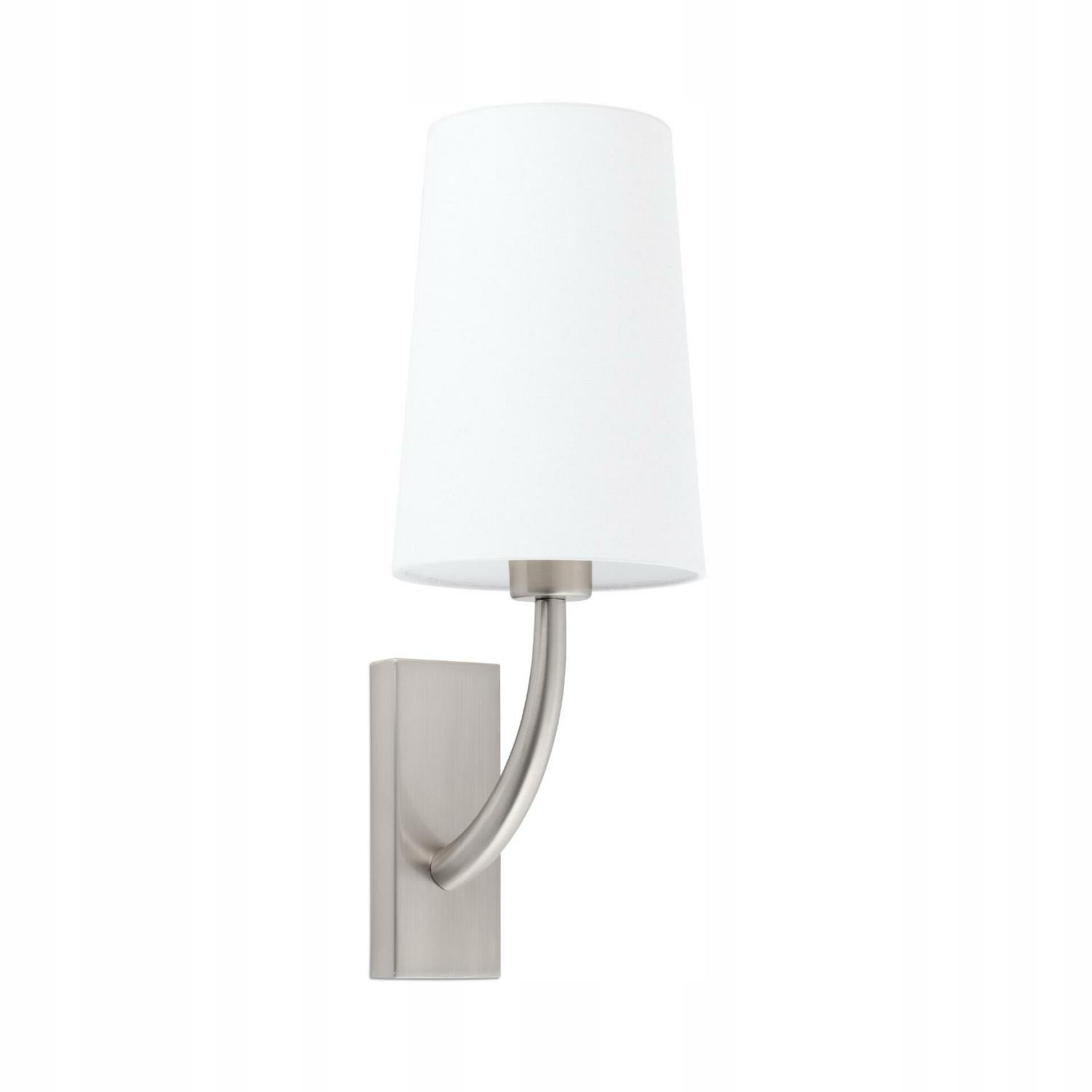 Faro Rem nástenná lampa, matný nikel/biela textília, E27, IP20
