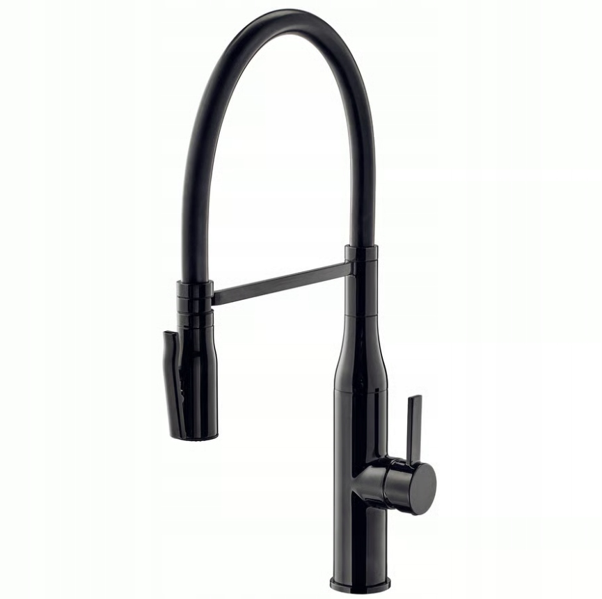 Ikea Tollsjon Kuchynská batéria s rozprašovačom, čierny leštený kov