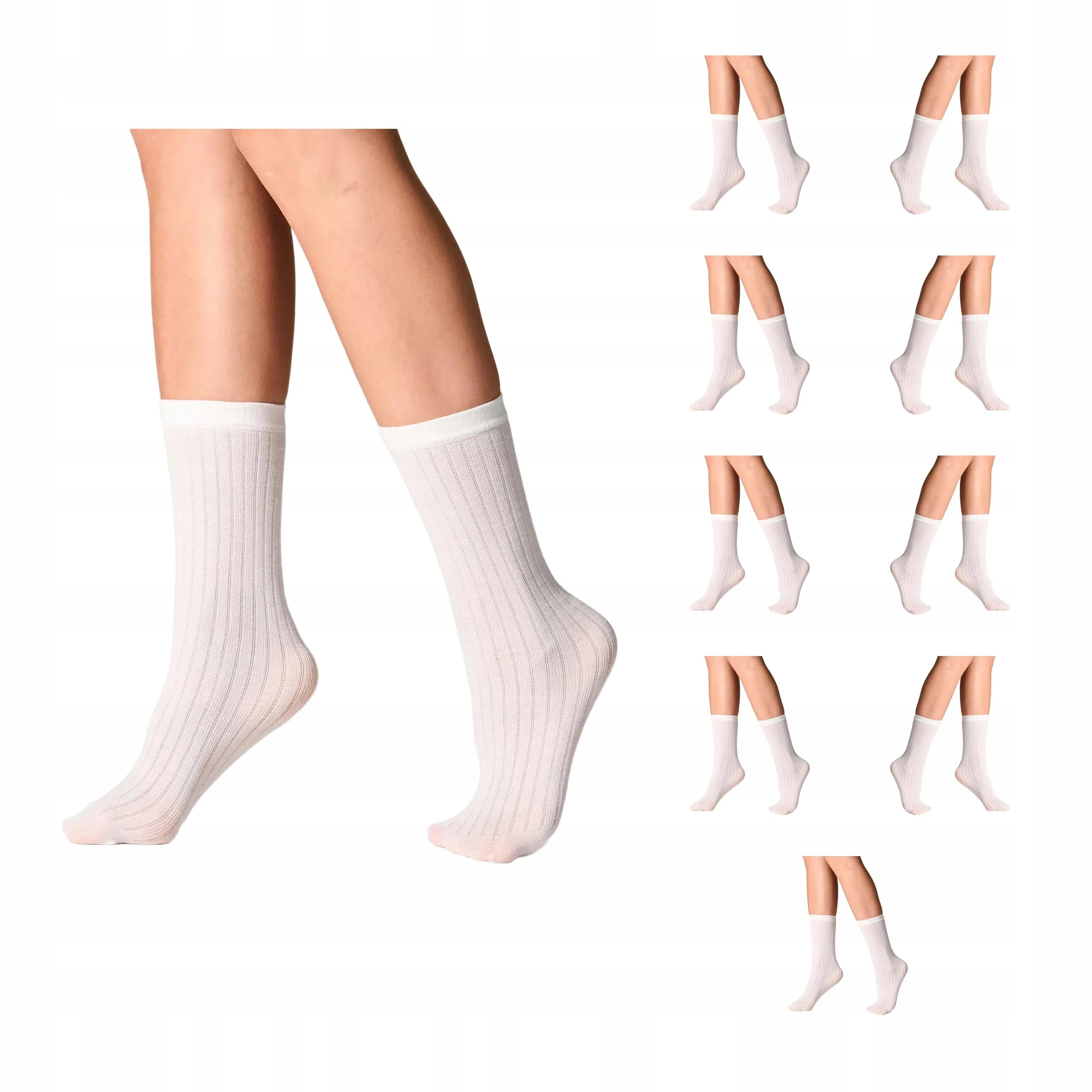 10 párů Ponožky s vlnou merino, teplé, 10 x Ivory, Univerzální