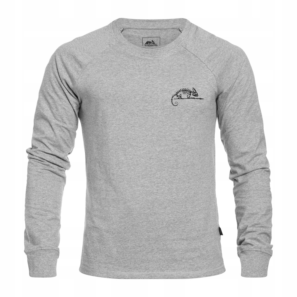Tričko pánské bavlněné tričko Helikon Long Sleeve Logo Grey Melange 3XL