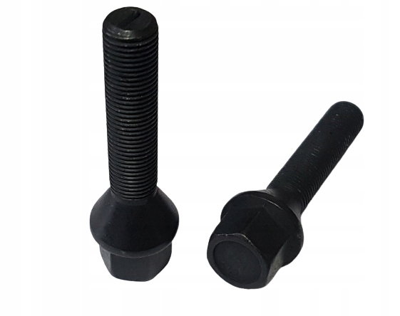 

Śruby do kół długie 12x1,25x50 mm stożek czarne Eu