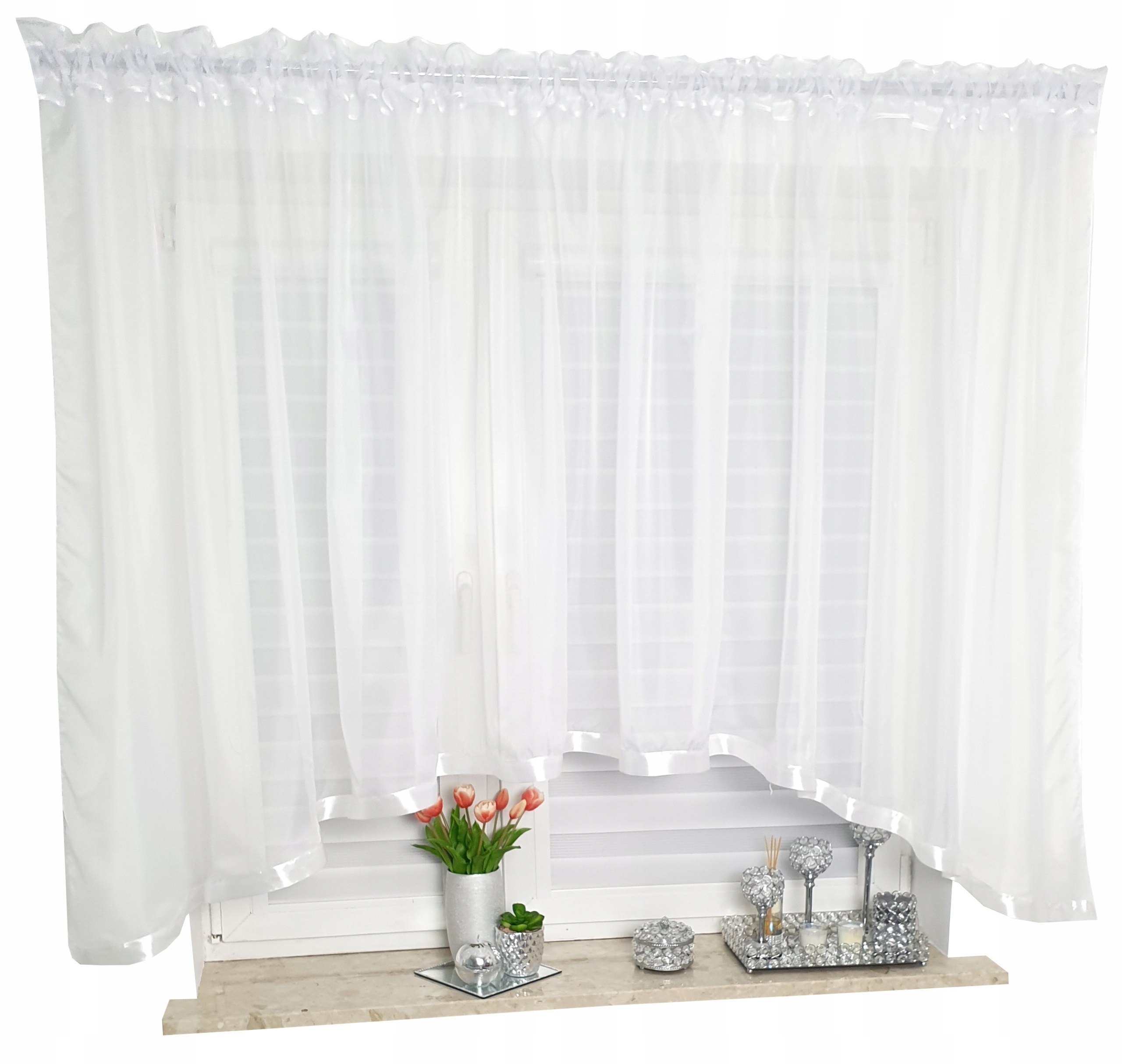 Firana w ŁUK z LAMÓWKA 160x300 cm Firanka gotowa