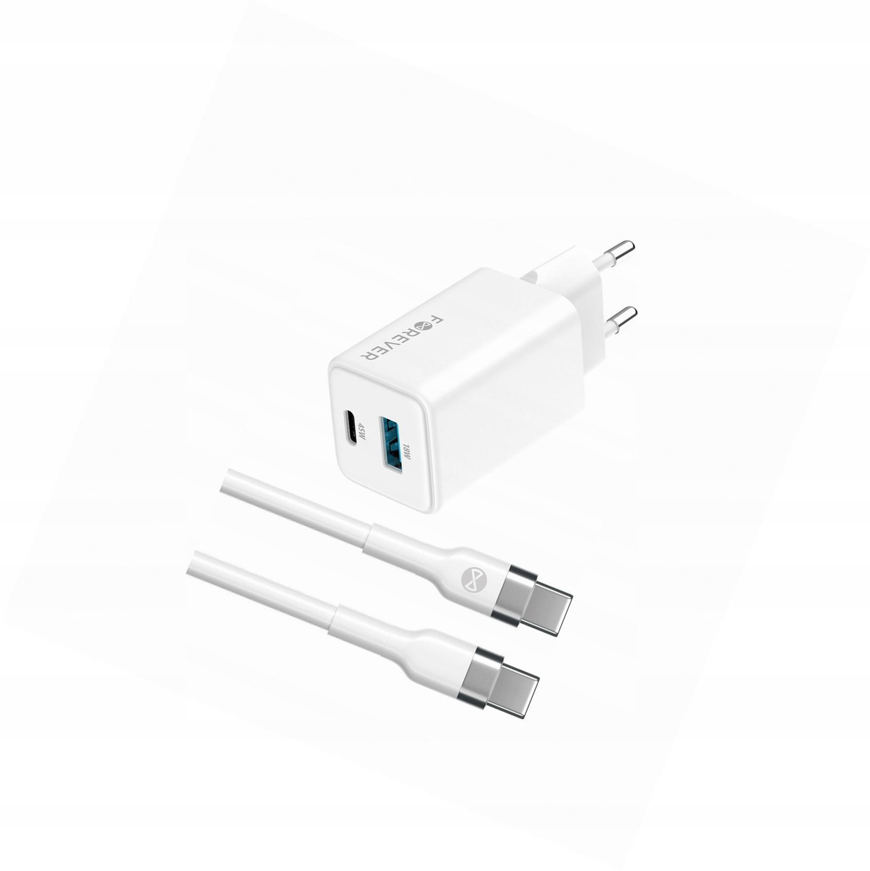 Szybka ładowarka GaN 45W 2 wejścia Usb i Usb-c z kablem do Vivo Y21S