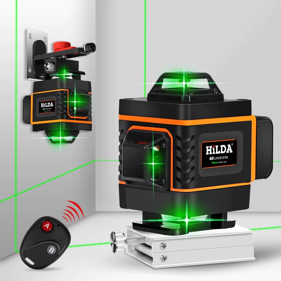 POZIOMICA LASEROWA 360° LASER KRZYŻOWY 4D + 300cm Marka Hilda