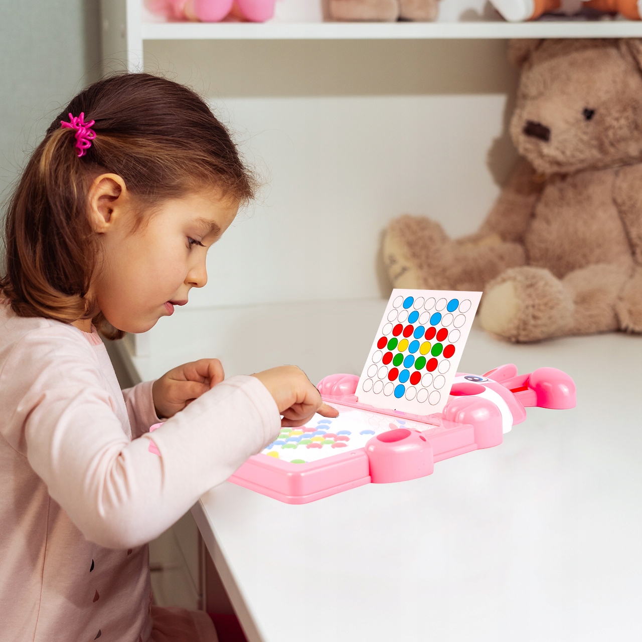 MAGNETICKÁ DESKA MOZAIKA S KORÁLKAMI ŠABLONY ZAJÍČEK PUZZLE magnet Kód výrobce 111058