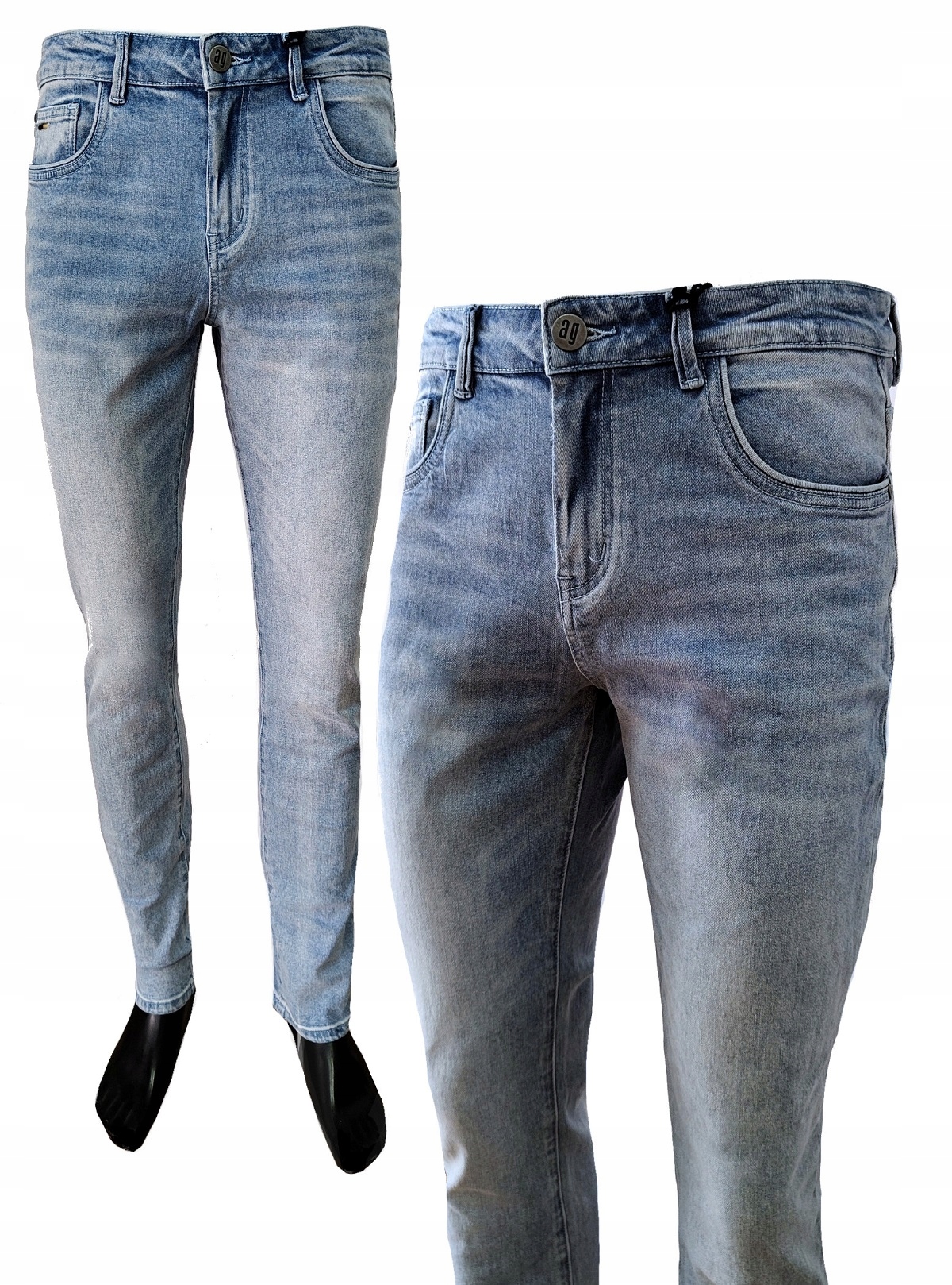 Pánské kalhoty Světlé Přetíratelné rovné nohavice elastan 32 Anagre