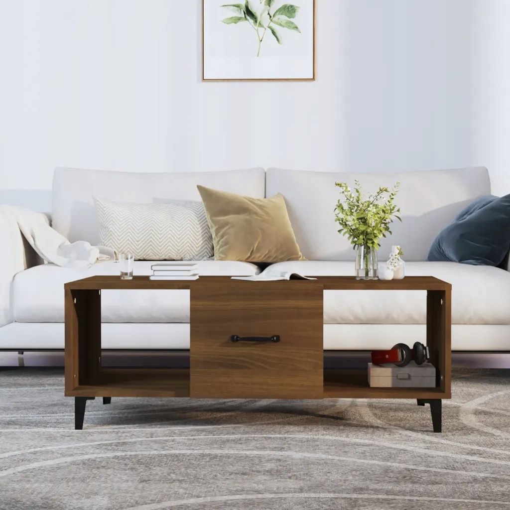 vidaXL Konferenční stolek hnědý dub 102 x 50 x 40 cm kompozitní dřevo
