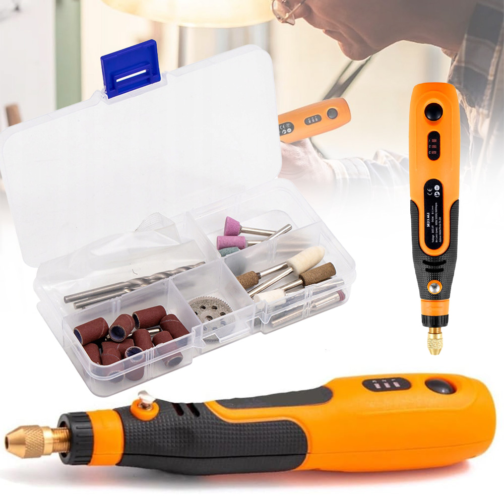 Mini Elektrická Bruska Frézka Vrtačka Gravírovací Pen Přenosná Sada