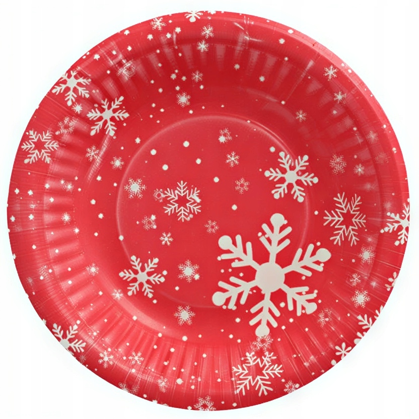 Hluboký kulatý papírový talíř „Winter Time“, průměr 19 cm, výška 3 cm, 50 ks