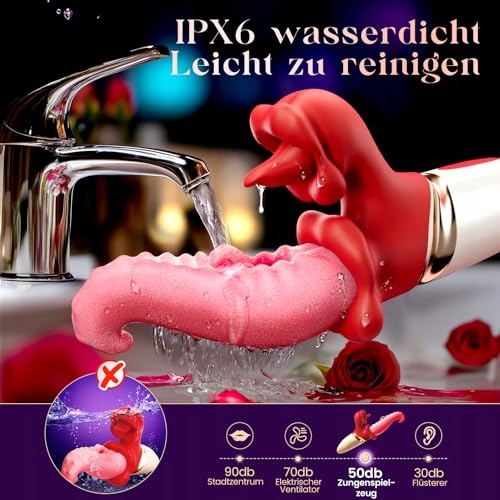 GOBEKEN Wibrator Dildo Dla Kobiet 7 Trybów Wibracji i Lizań Zabawka Dla Par — miniatura 5