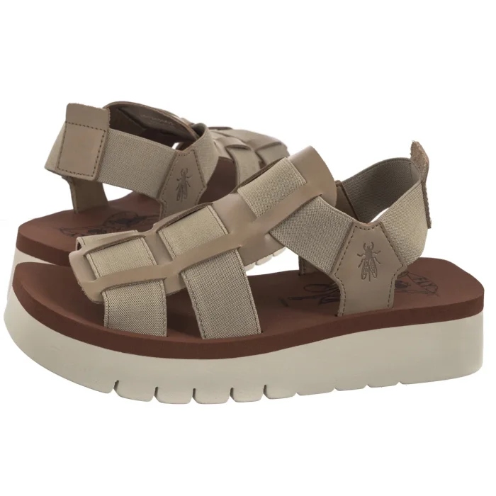 Dámské sandály na platformě Fly London Samb Taup/Brick Béžová