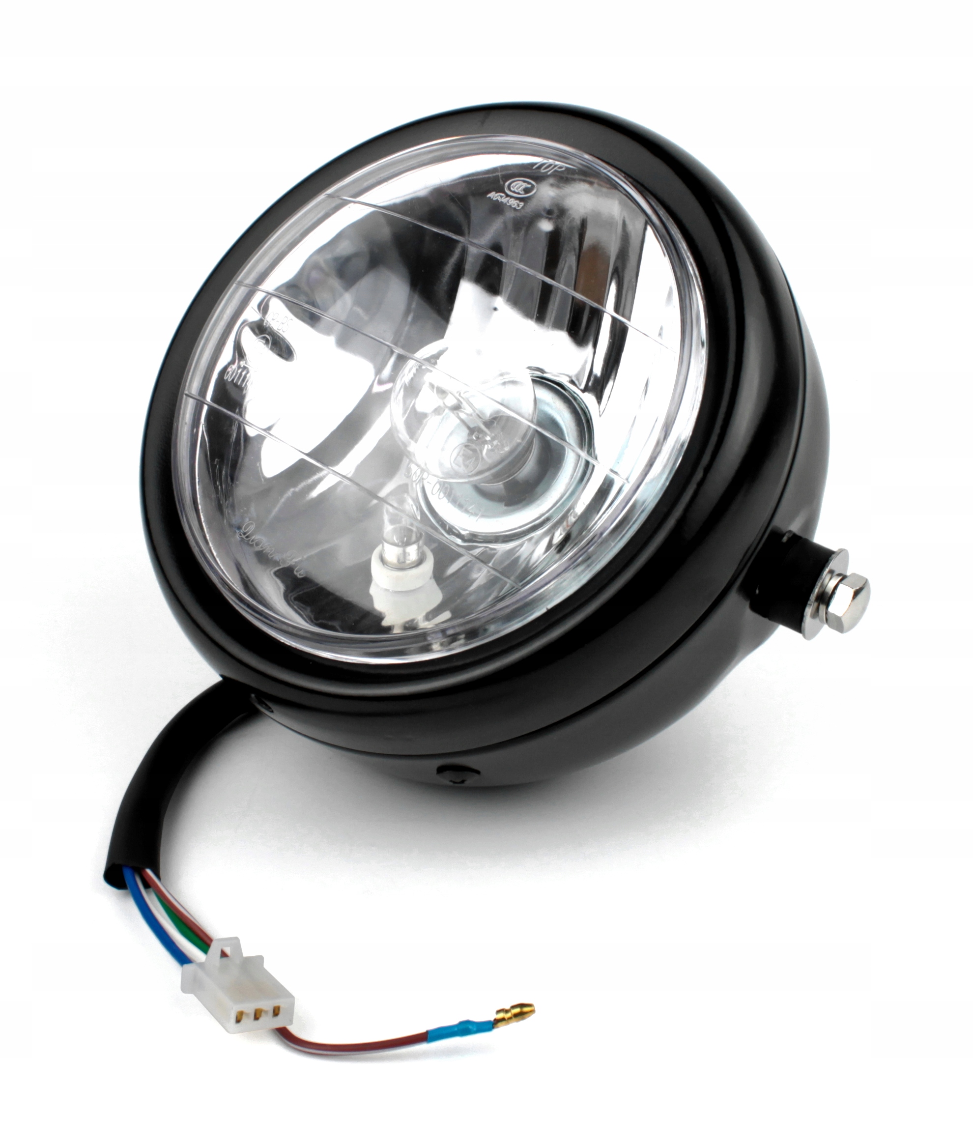 

Lampa Motocyklowa Przednia Chopper Bobber Czarna