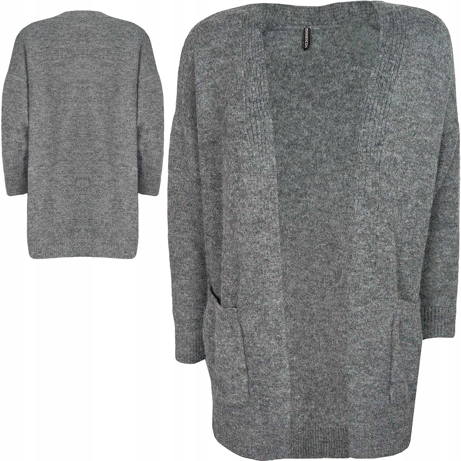 

H&m Włochata Narzuta Sweter Grafit XL 42
