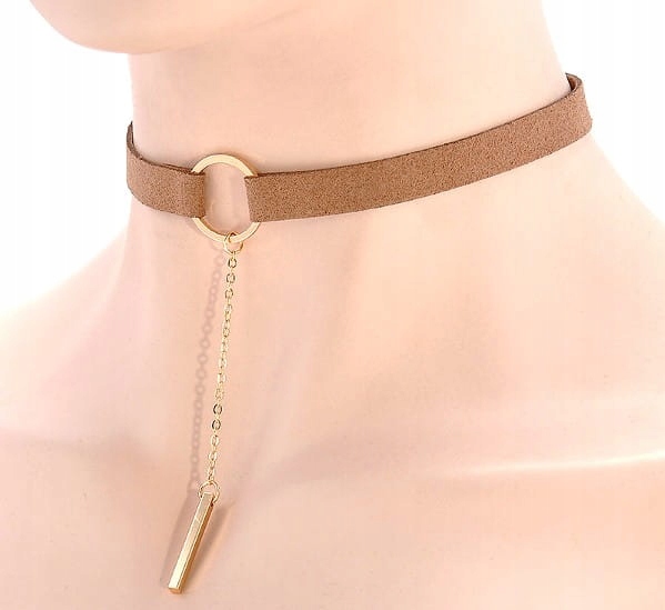 

Damski Naszyjnik choker rzemyk obroża łańcuszek