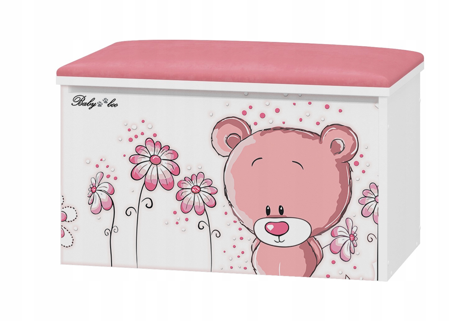 POJEMNIK NA ZABAWKI z siedziskiem Baby Boo WZORY! Szerokość mebla 70 cm