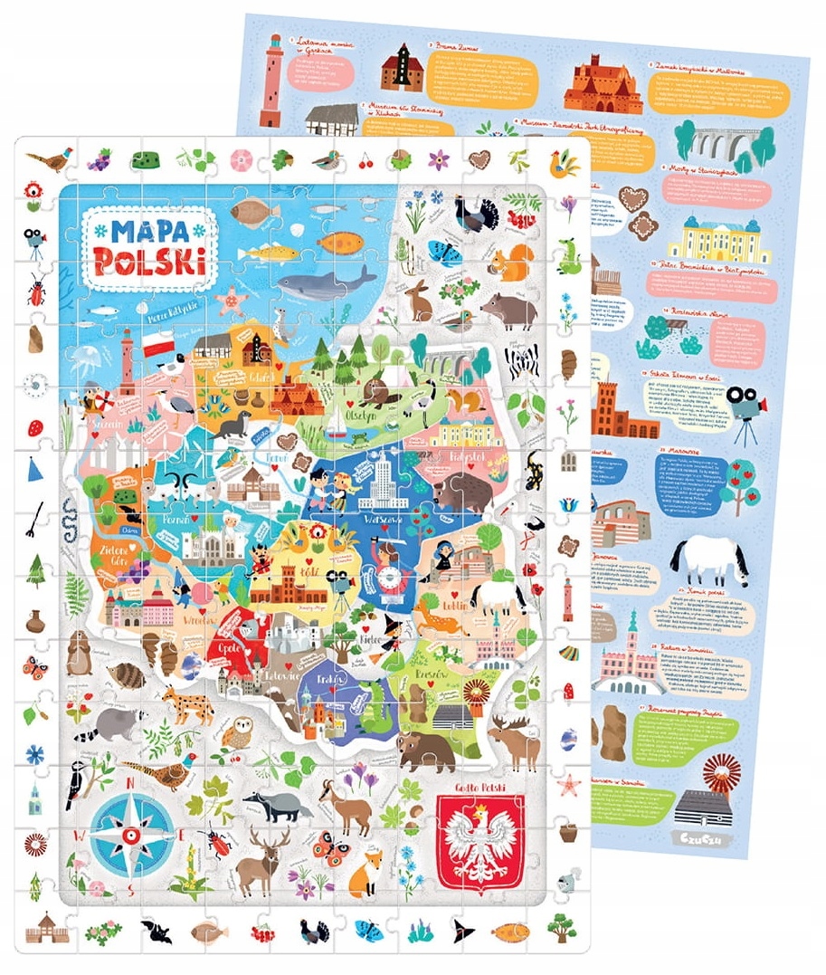 CZUCZU PUZZLE OBSERWACYJNE MAPA POLSKI + PLAKAT 5+ Nazwa CzuCzu Puzzle obserwacyjne Mapa Polski