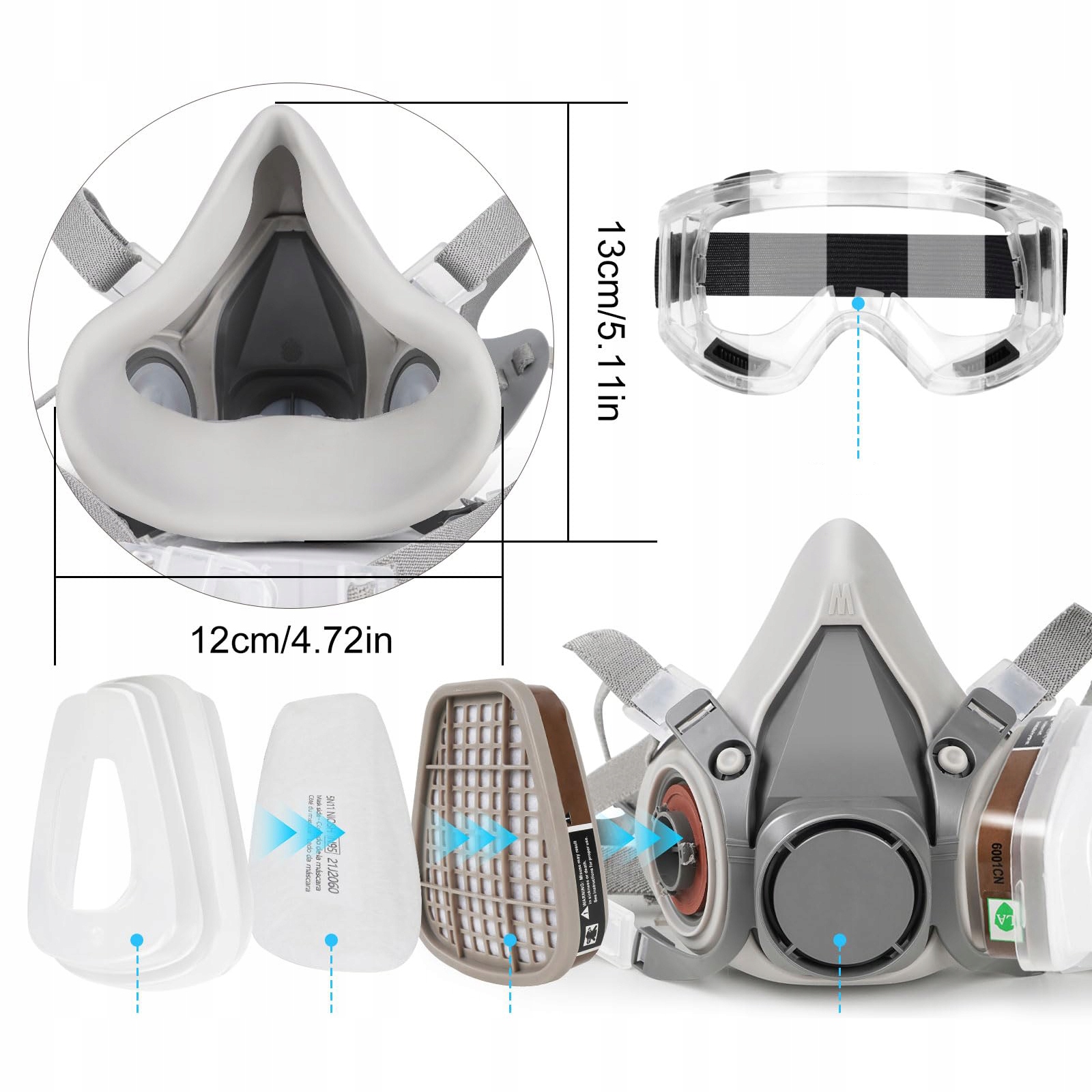 MASKA LAKIERNICZA Półmaska 6200 KOMPLET ZESTAW Typ półmaska