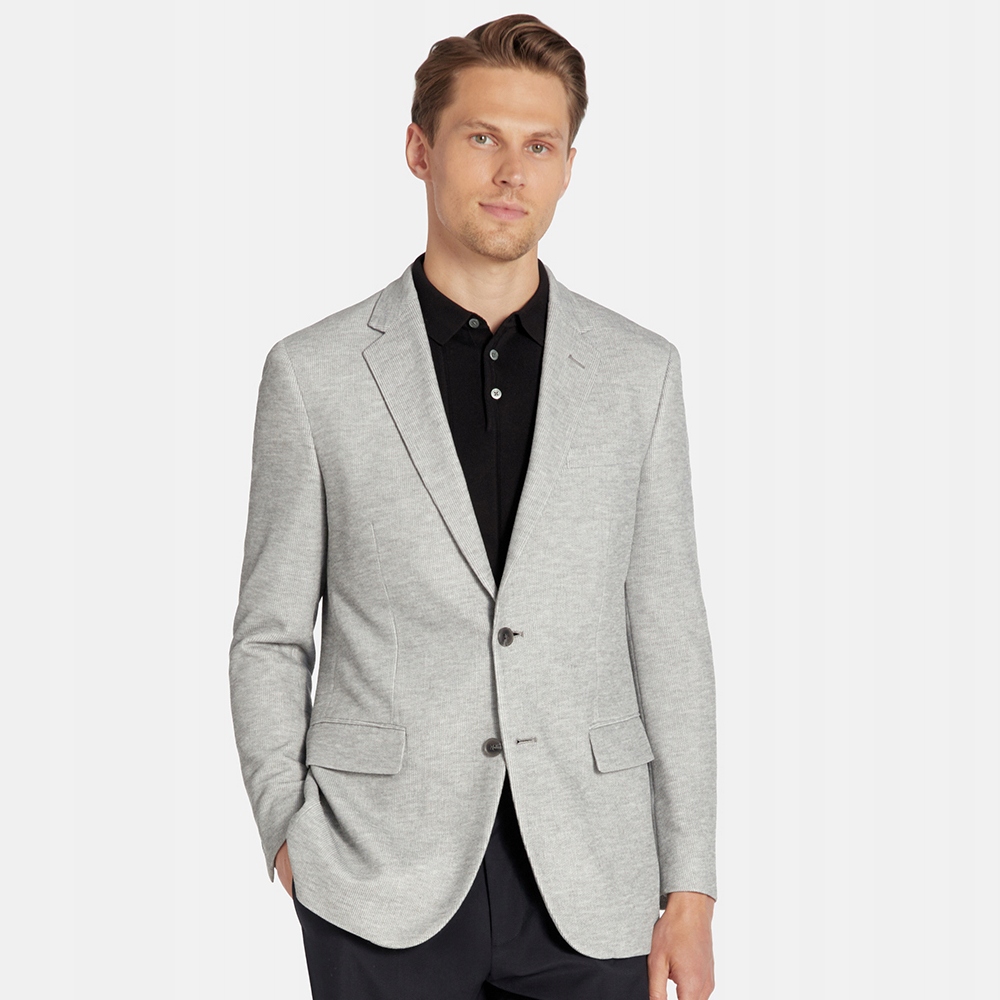 Šedá ležérní sako s melanžovým vzorem Pako Lorente vel 50