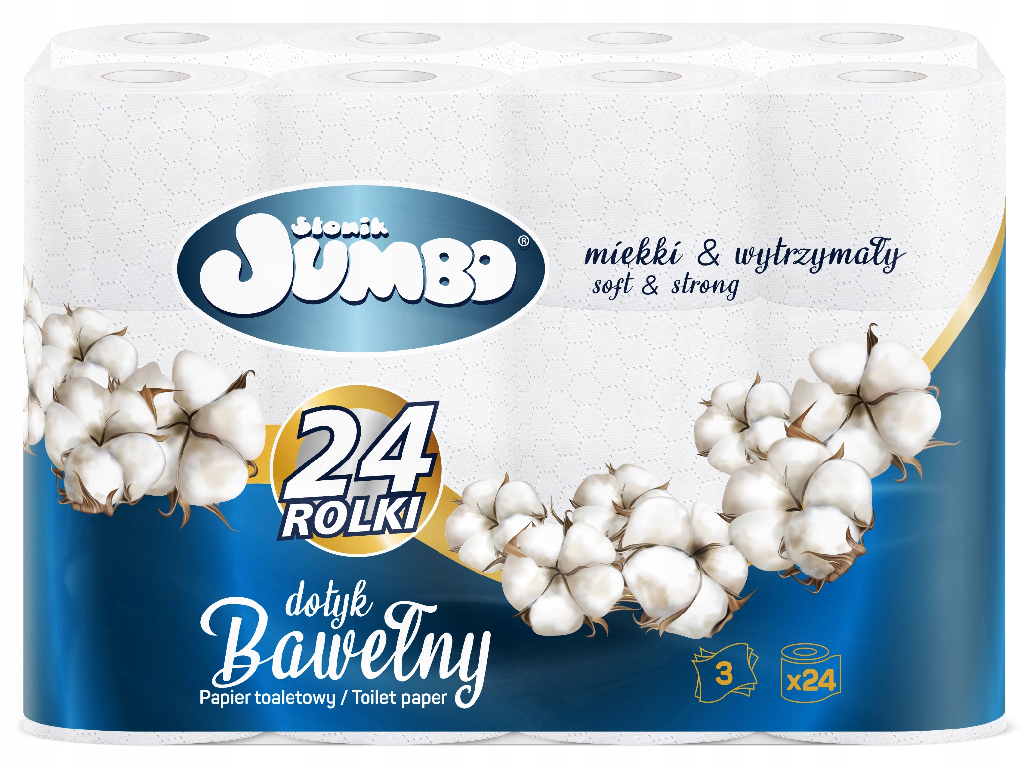 

Papier toaletowy biały Jumbo Słonik 3war 24 rolki