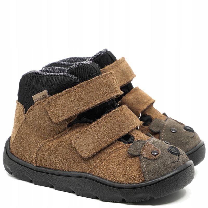 Mrugała Neko Puppy karmel 6124/6-38 trzewik ocieplane barefoot dziecięce 21