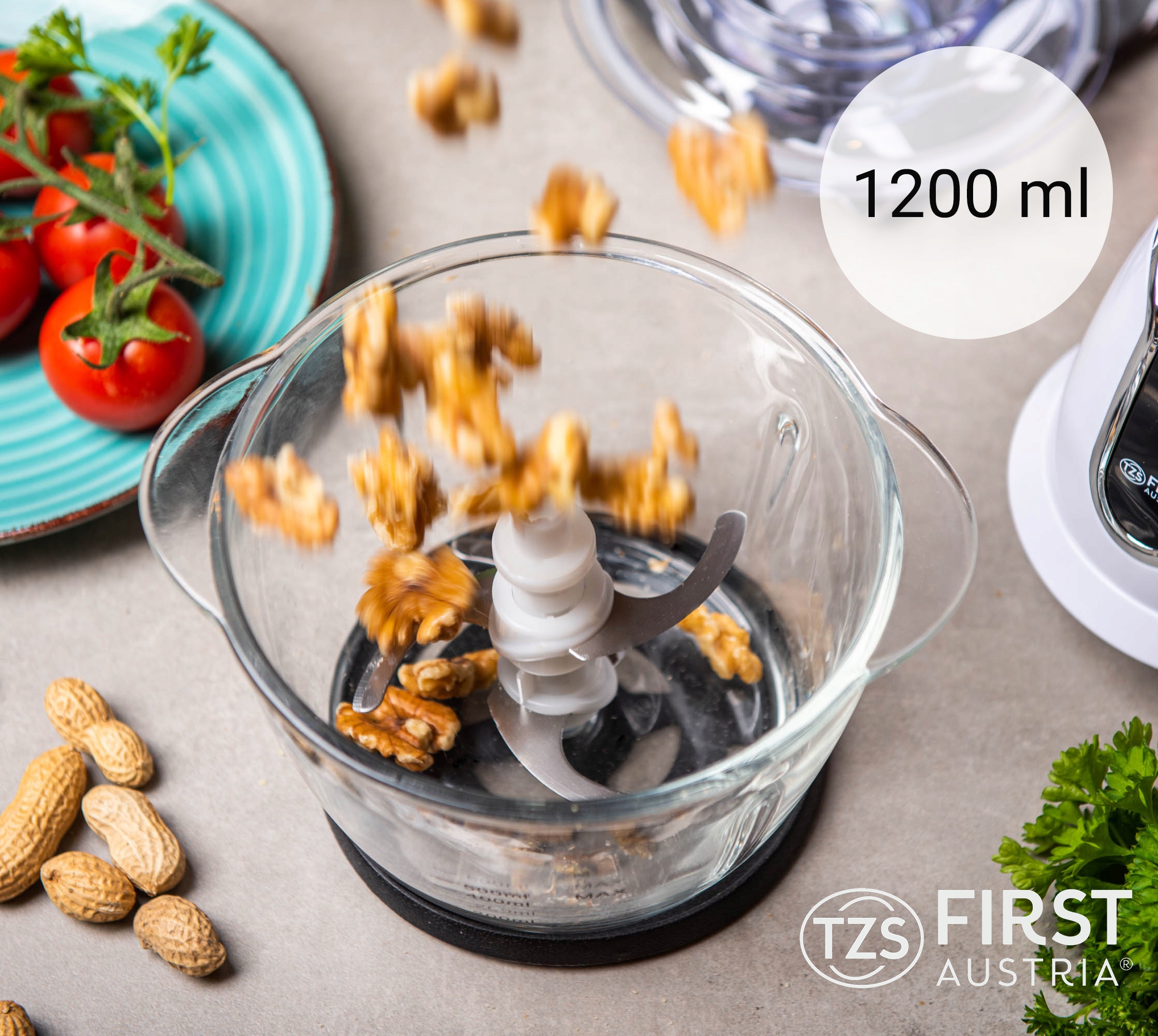 Rozdrabniacz SIEKACZ 1200 ml 4 NOŻE FIRST AUSTRIA Kolor dominujący biały