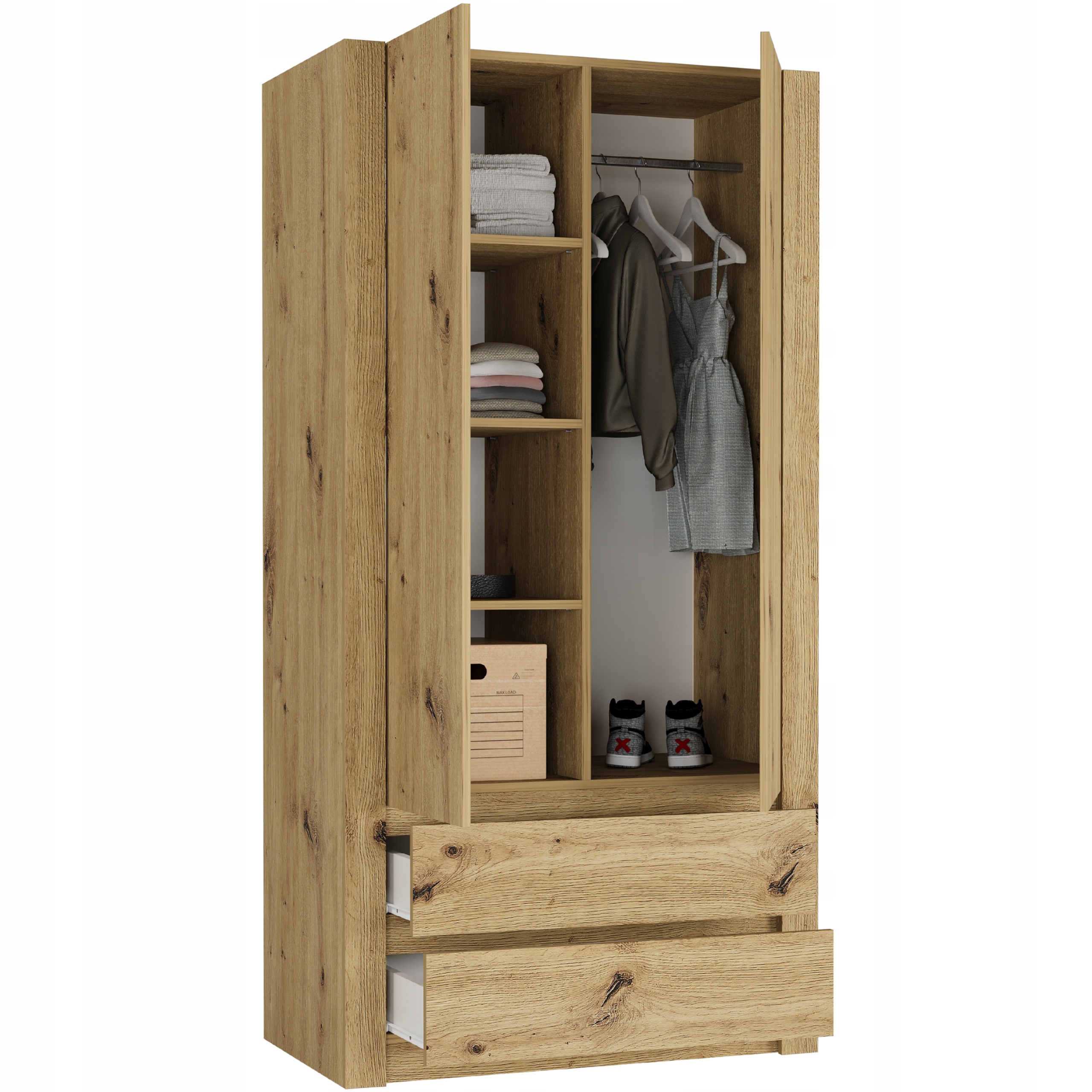 Szafa garderoba 90cm 2d 2sz B-20 ARTISAN