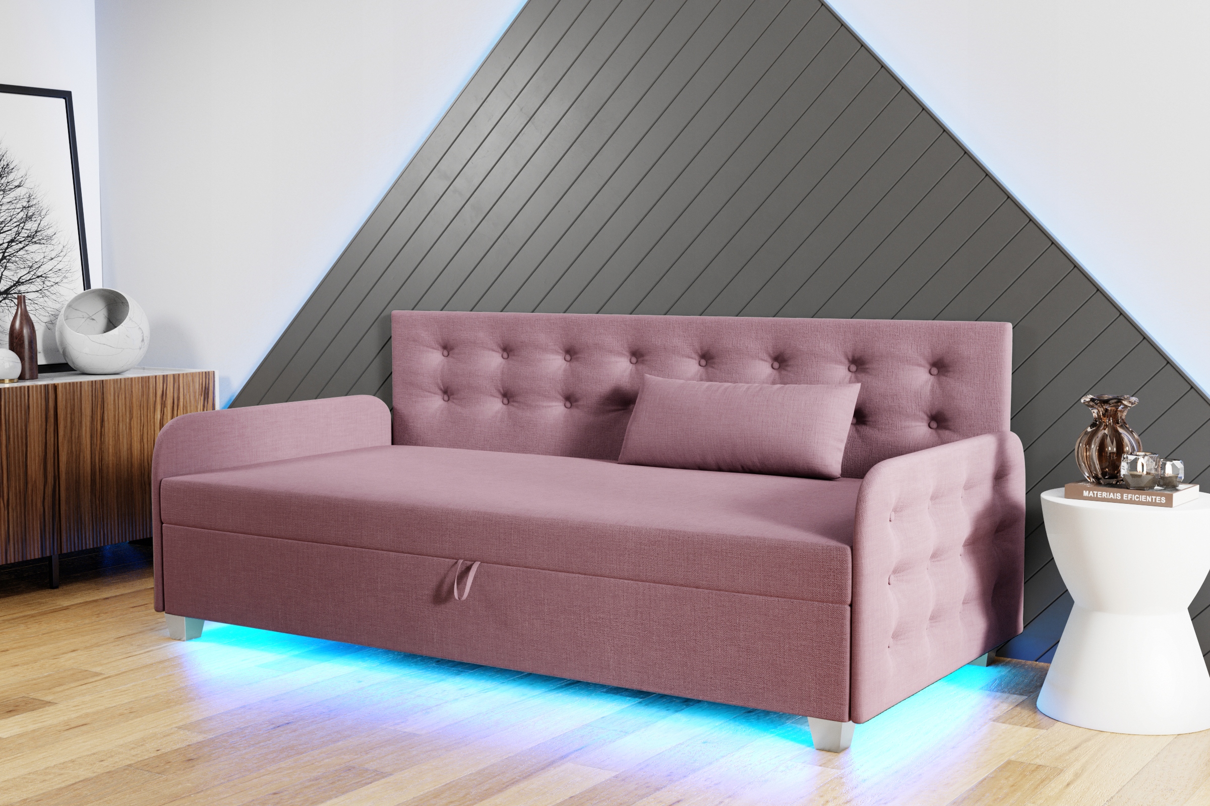 

Tapczan młodzieżowy Łóżko do spania 120cm Luis+Led