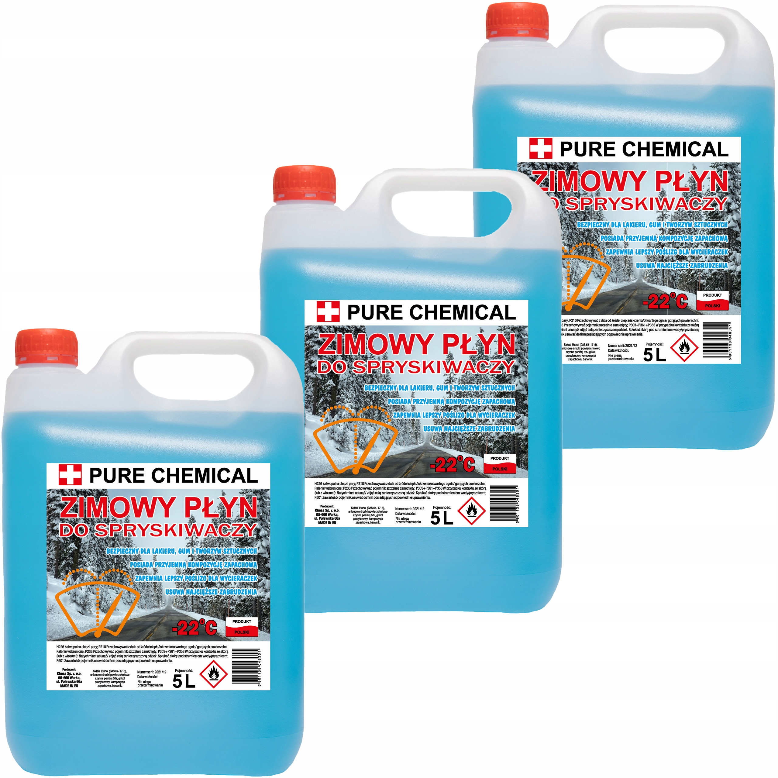 

Zimowy Płyn Do Spryskiwaczy -22 Zapachowy 3x5L 15l