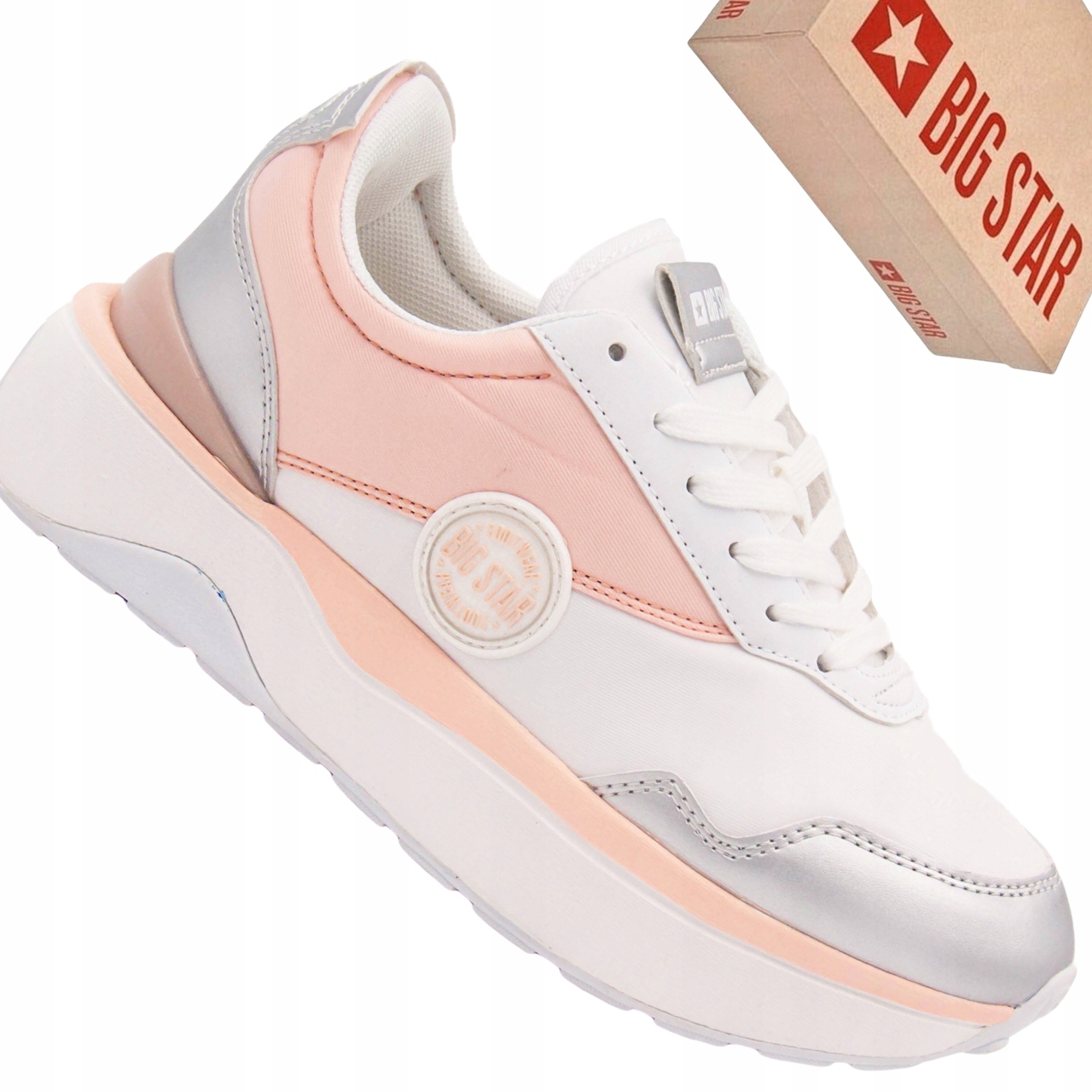 Big Star JJ274A015 damskie sneakersy biały/nude lekkie, komfort, sport