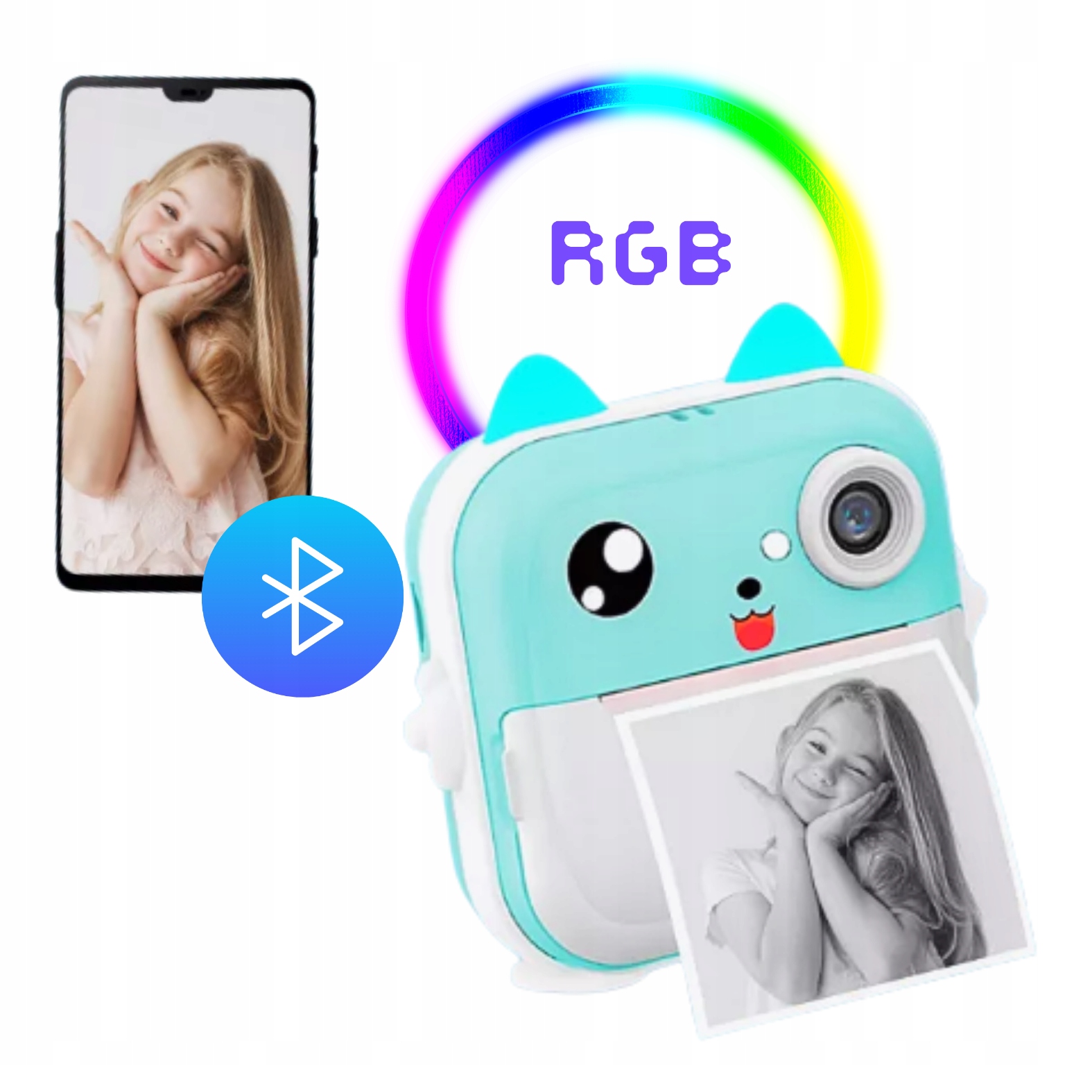 MINI DRUKARKA DRUKUŚ TERMICZNA APARAT NATYCHMIASTOWY DLA DZIECI + 9 ROLEK Producent inny