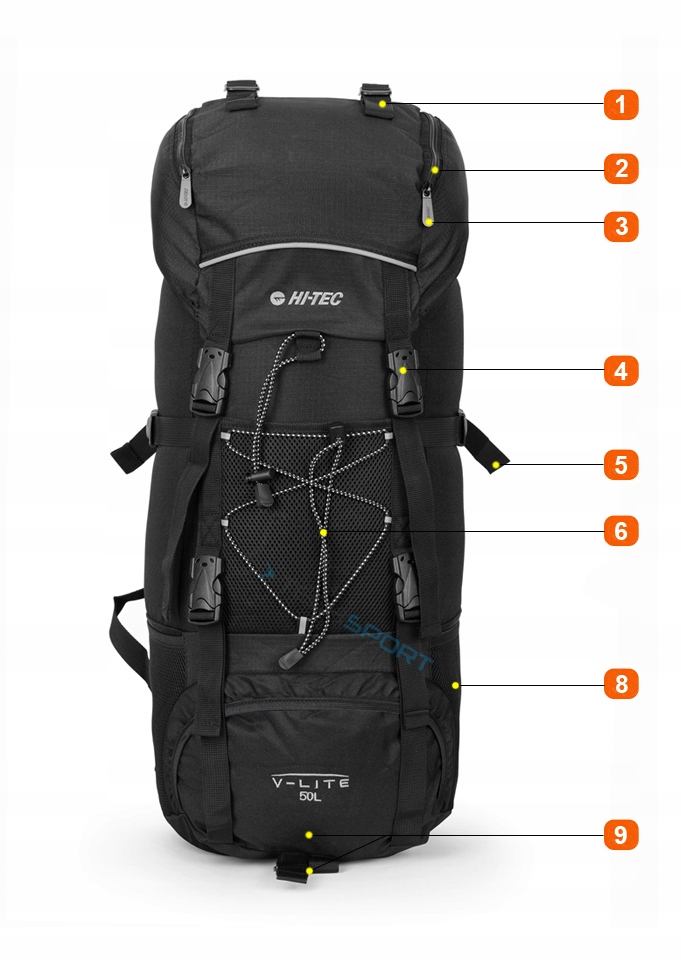 Hi tec backpack 50l new arrivals