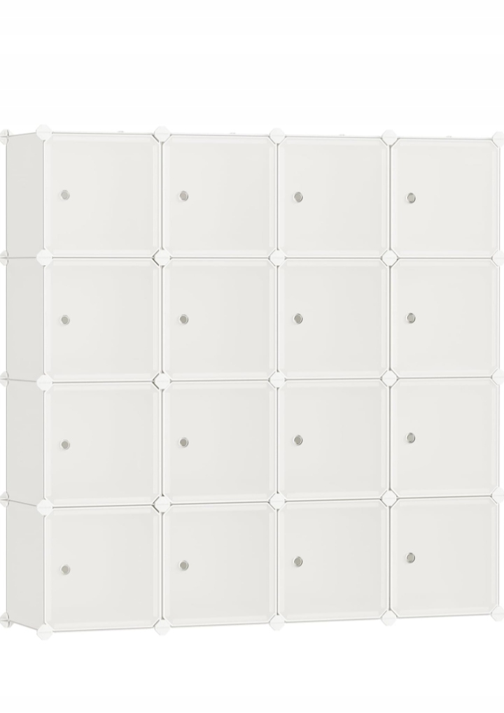 Regál Songmics 123 cm x 123 cm x 30 cm čierny, krémový, odtiene béžovej farby