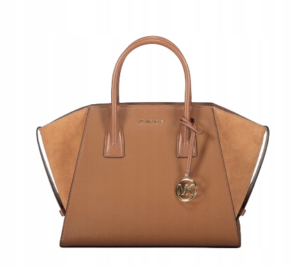 Michael Kors Klasická Kožená Kabelka S Přívěskem Karamel 32x25x16 Y8B