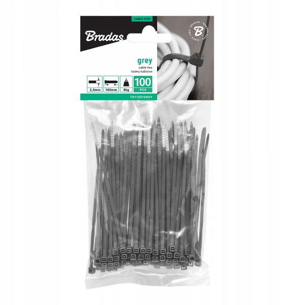 

Opaska kablowa Bradas 2,5 mmx100mm TS1125100GY
