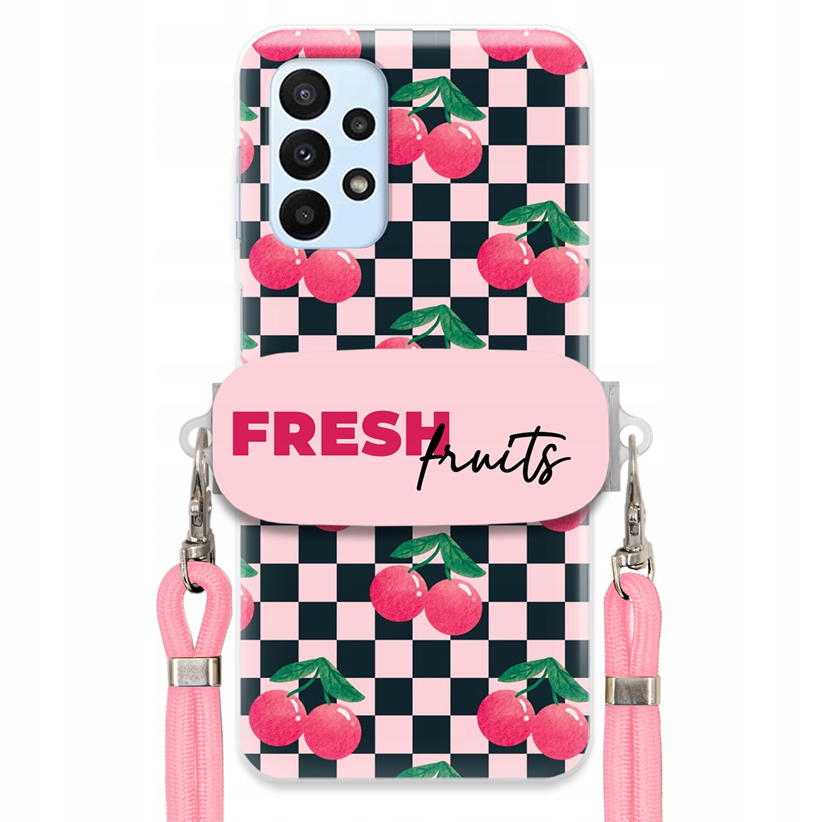Puzdro pre Samsung A23 4G Crossbody vodítko držiak šachovnice Fresh Fruits
