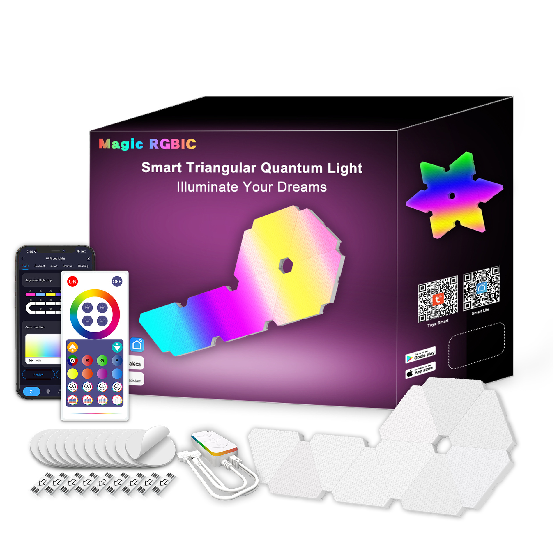 10xDOTYKOWA LAMPA MODUŁOWA ZIMNY LED RGB+PILOT+APP