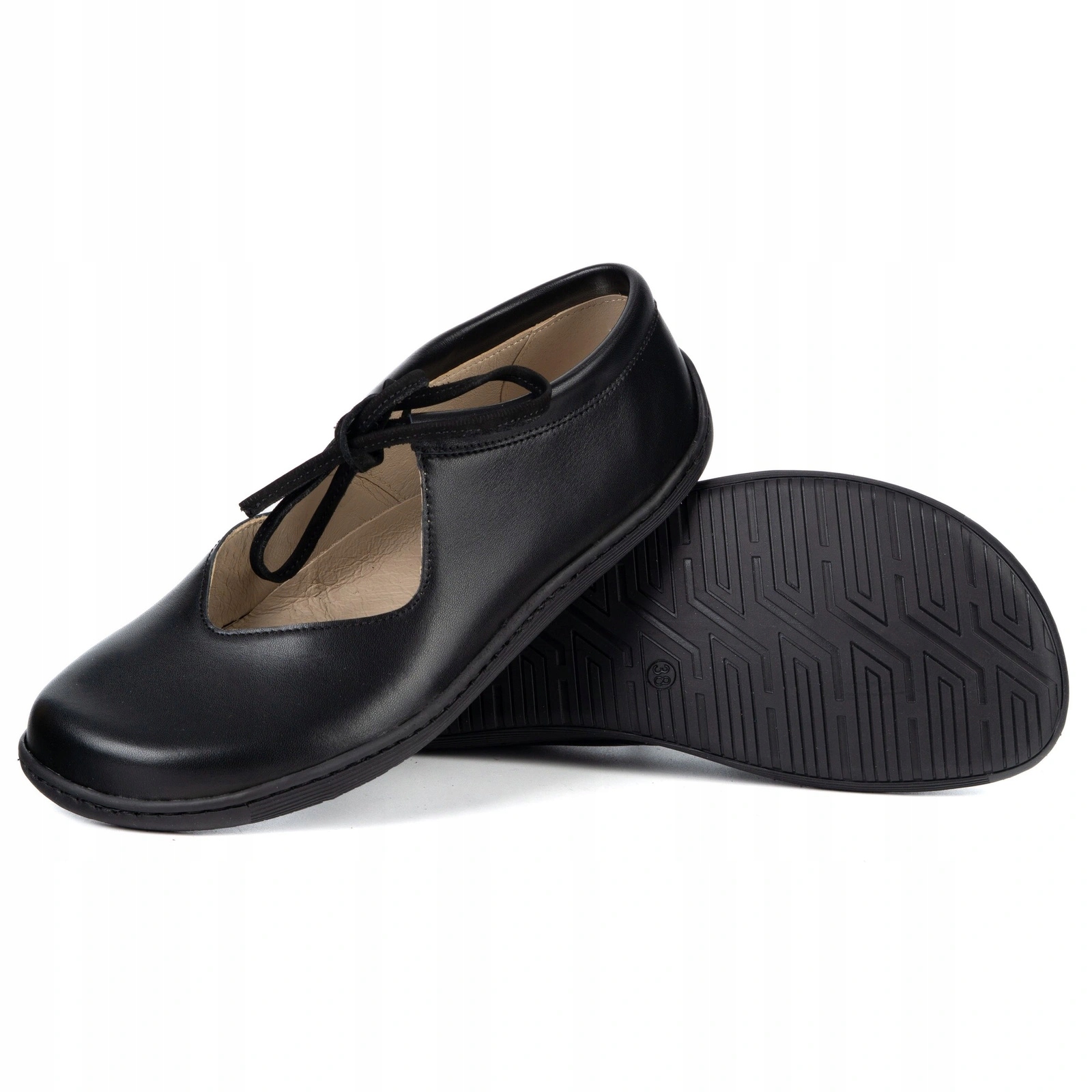 Kožené barefoot boty Olivier Classic Lace 1317 černé lico 36