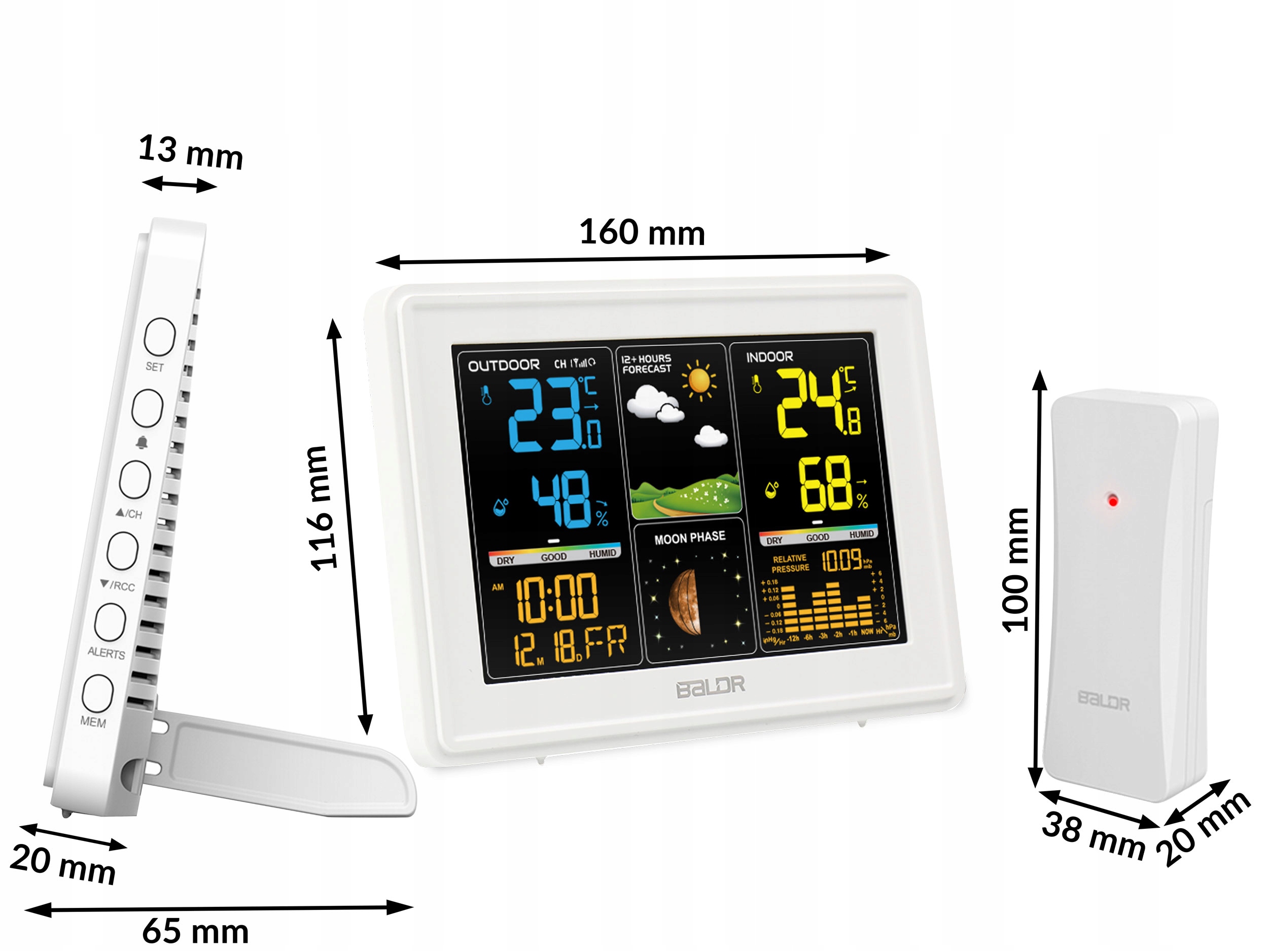 БЕЗДРОТОВА МЕТЕОСТАНЦІЯ МЕТЕОГІГРОМЕТР + ДАТЧИК Модель BD-907