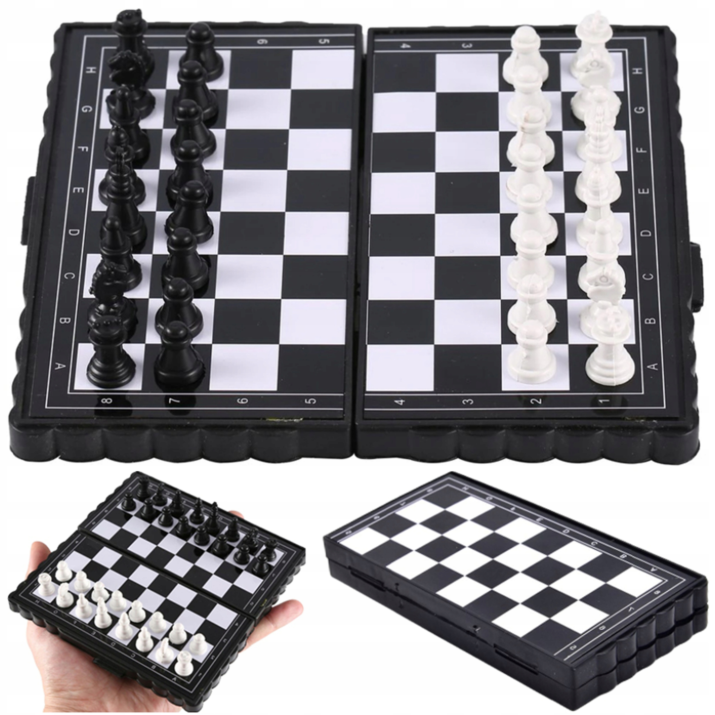 SZACHY MAGNETYCZNE MINI PODRÓŻNE WARCABY 2w1 KIESZONKOWE NA PREZENT