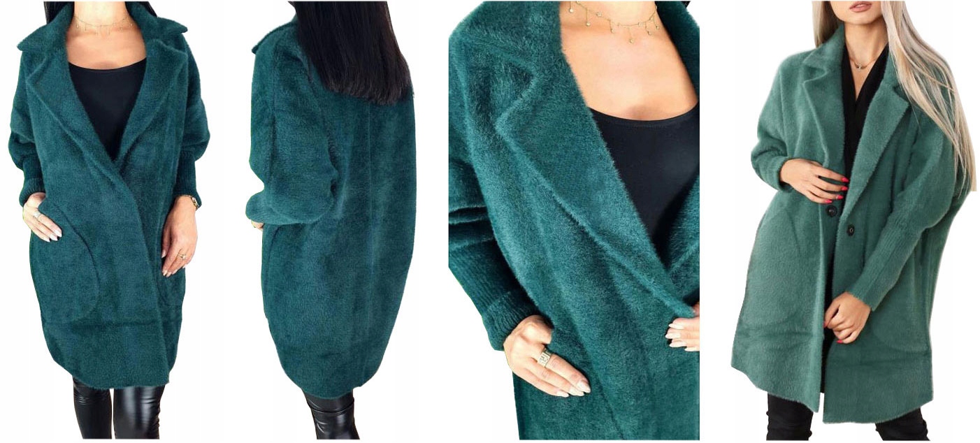 

Płaszcz Alpaka Długi Płaszczyk Wełna Kurtka S